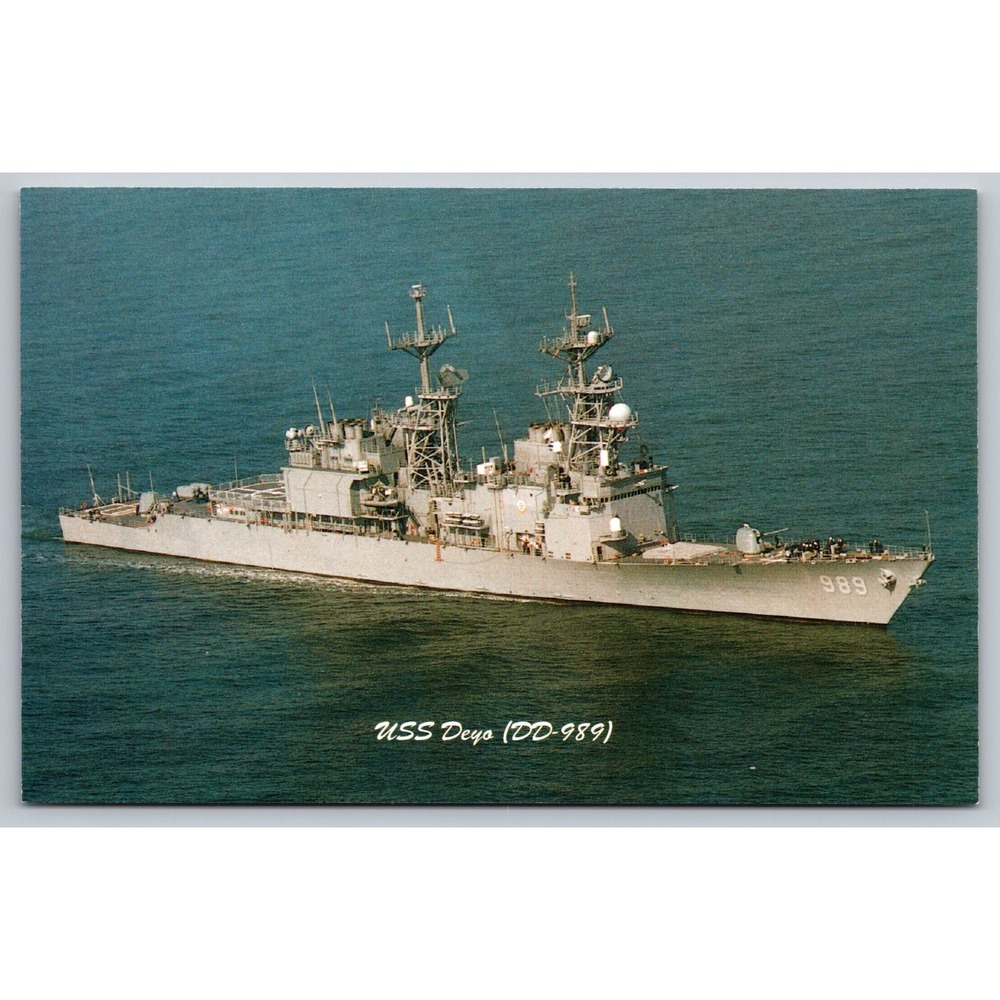 USS Deyo DD-989 Spruance‎ Class Destroyer US Navy Vintage Postcard Norfolk VA